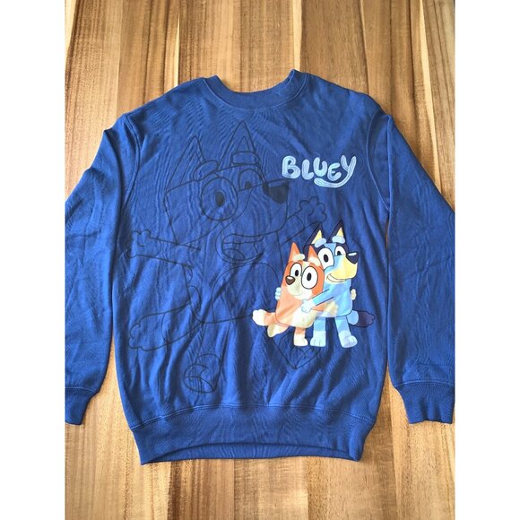 Bluey Kids Girls Crewneck Sweater Blue Hybrid Apparel Cotton Blend Size XXS - Picture 2 of 12